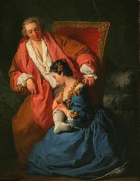 SUBLEYRAS, Pierre La Courtisane amoureuse. D'aprs un conte de Jean de la Fontaine oil painting image